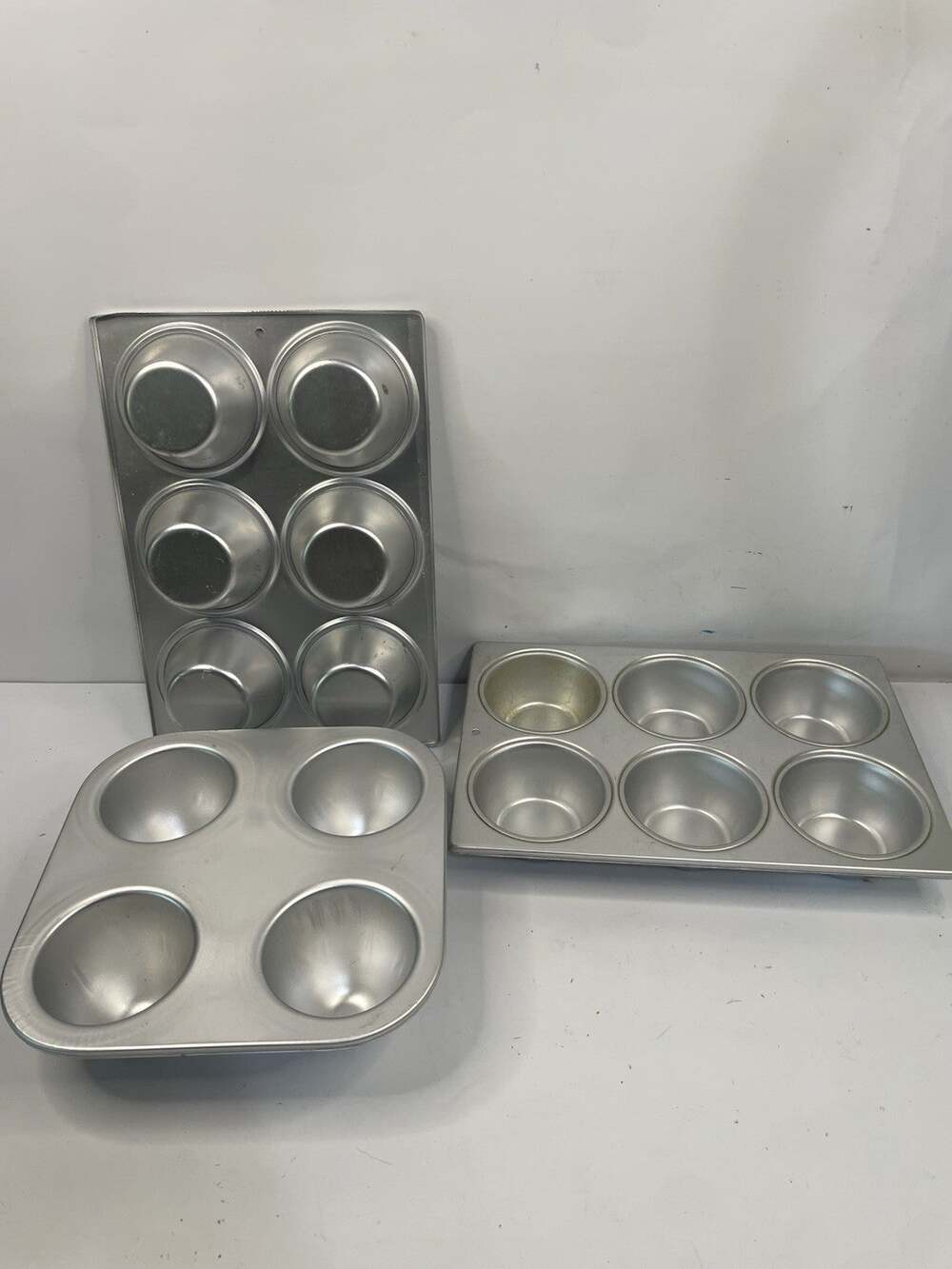 Vintage Wilton Aluminum Bakeware Lot Mini Wonder Mold 508-302 Jumbo Muffin
